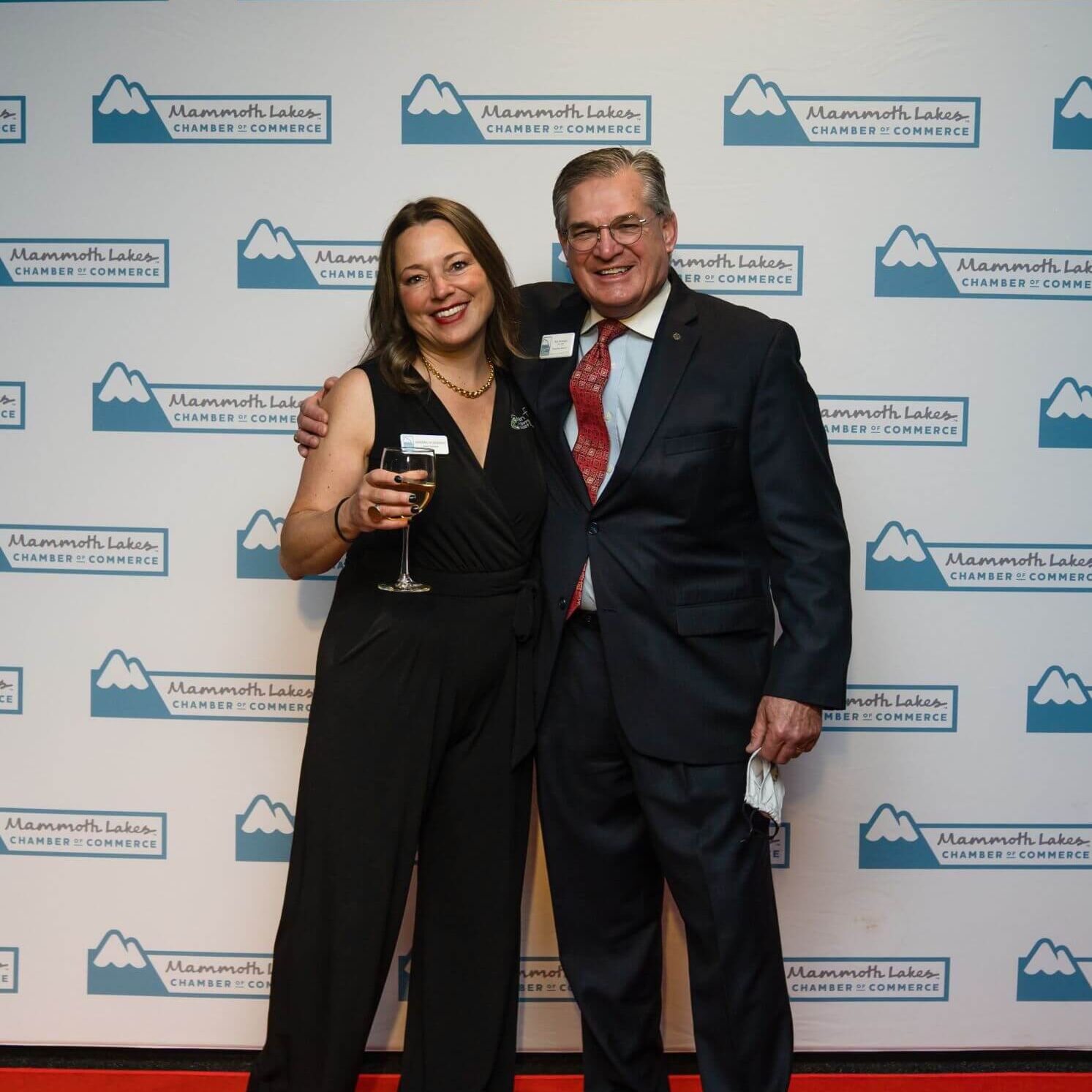 Chamber member Sandra DiDomizio and Chamber director Ken Brengle pose together at the annual awards gala